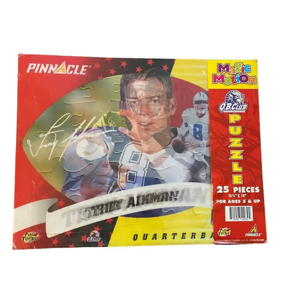 Vintage Troy Aikman Magic Motion Collector’s Puzzle Pinnacle New Old Stock